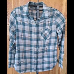 Kuhl Women’s Hadley Plaid Button Up Cotton Long Sleeve Shirt Sz Med long sleeves